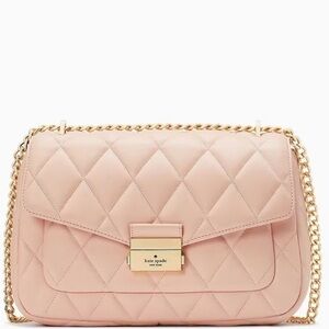 Kate Spade Carey Medium Quilted Flap Shoulder Bag Light Pink